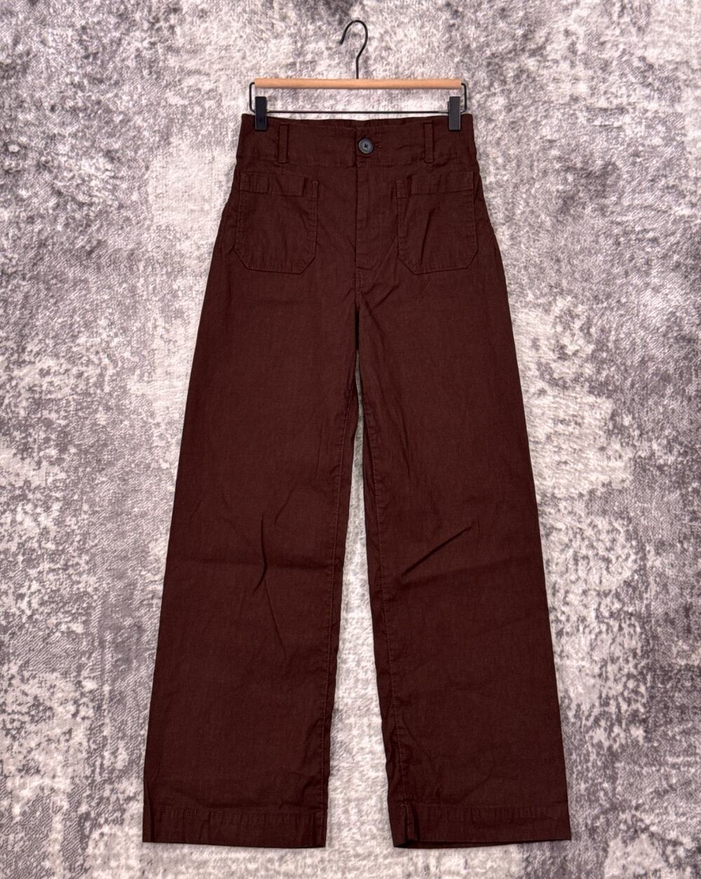 Maeve The Colette Full Length Pants 28 Womens Brown Magic Fabric Linen